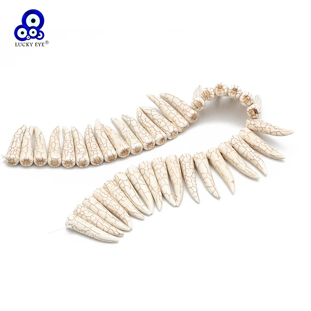 

Lucky Eye Horn Beads Long Stone Loose Spacer Beads for Jewelry Making DIY Necklace Bracelet Accessories