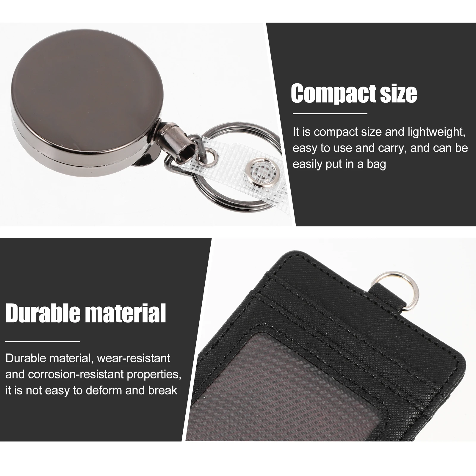 

1Set Retractable Badge Holder Card Reel Waterproof Id Badge Protector Vertical Card Holder Office Work Student