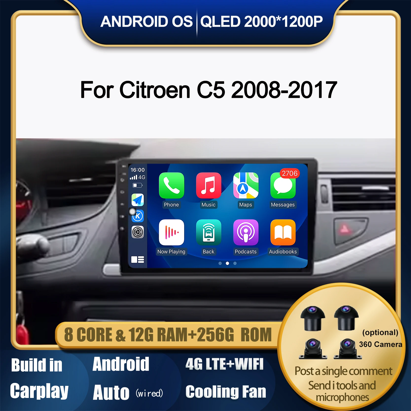 

Car Stereo Android For Citroen C5 2008-2017 tools Bt Automotive Audio Automotive Multimedia Player Video Auto Car DSP NO 2Din