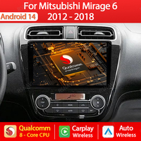 Android 14 Car Radio For Mitsubishi Mirage Attrage 2012 2018 2019 Space Star 2014 GPS Multimedia Video Carplay Auto 4G WIFI QLED