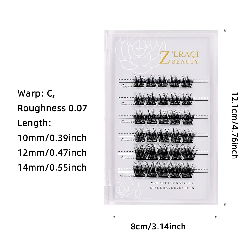 まつげエクステ用の粘着キット,つけまつげ用,再利用可能,0.07Cカール,10〜14mm,接着剤なし