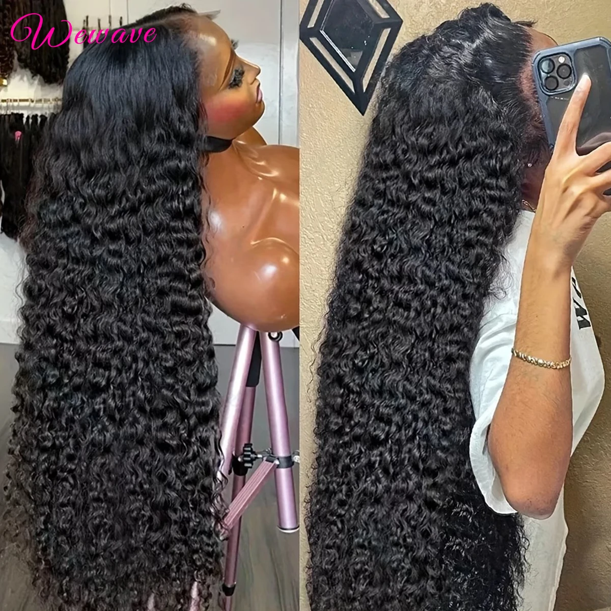 200% Deep Wave Human Hair Wig 13x6 Hd Lace Frontal Wigs Brazilian Hair Natural Hairline Pre Plucked 32 Inch Curly Human Hair Wig