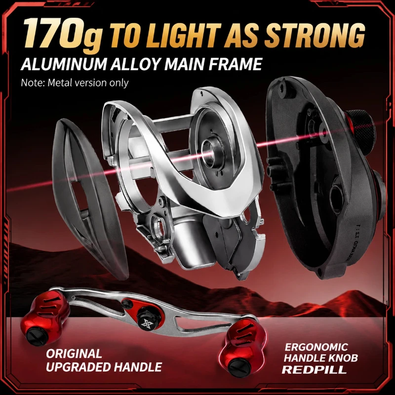 Xiwali REDPILL 6+1BB 7.2:1 DC Baitcasting Reel 165g Electronic
