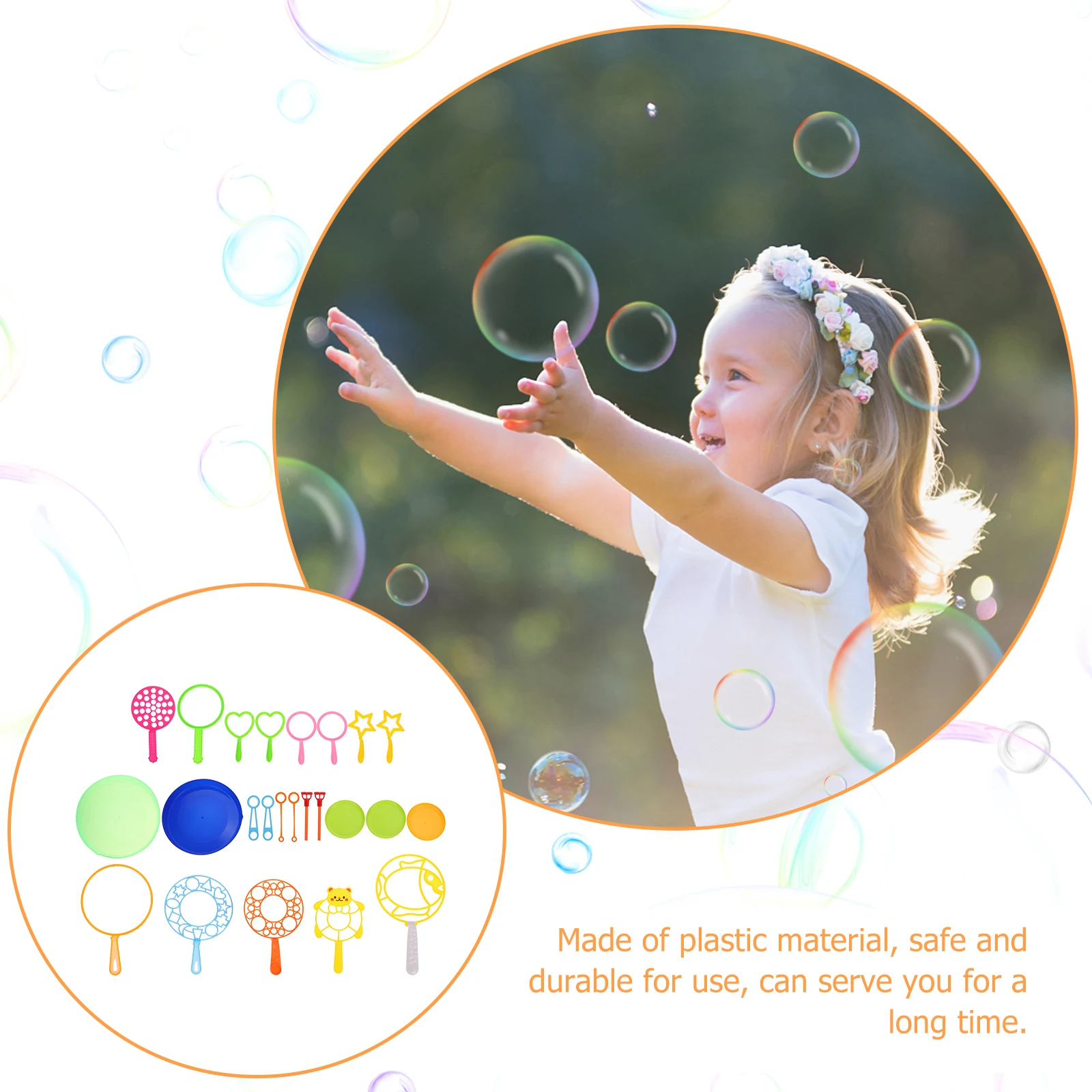 Baguette à bulles pour enfants, ensemble d'outils à bulles d'été en plein air, cadeaux de fête, bulles géantes en plastique de qualité supérieure, facile à utiliser, longue durée, sûr, 24 pièces
