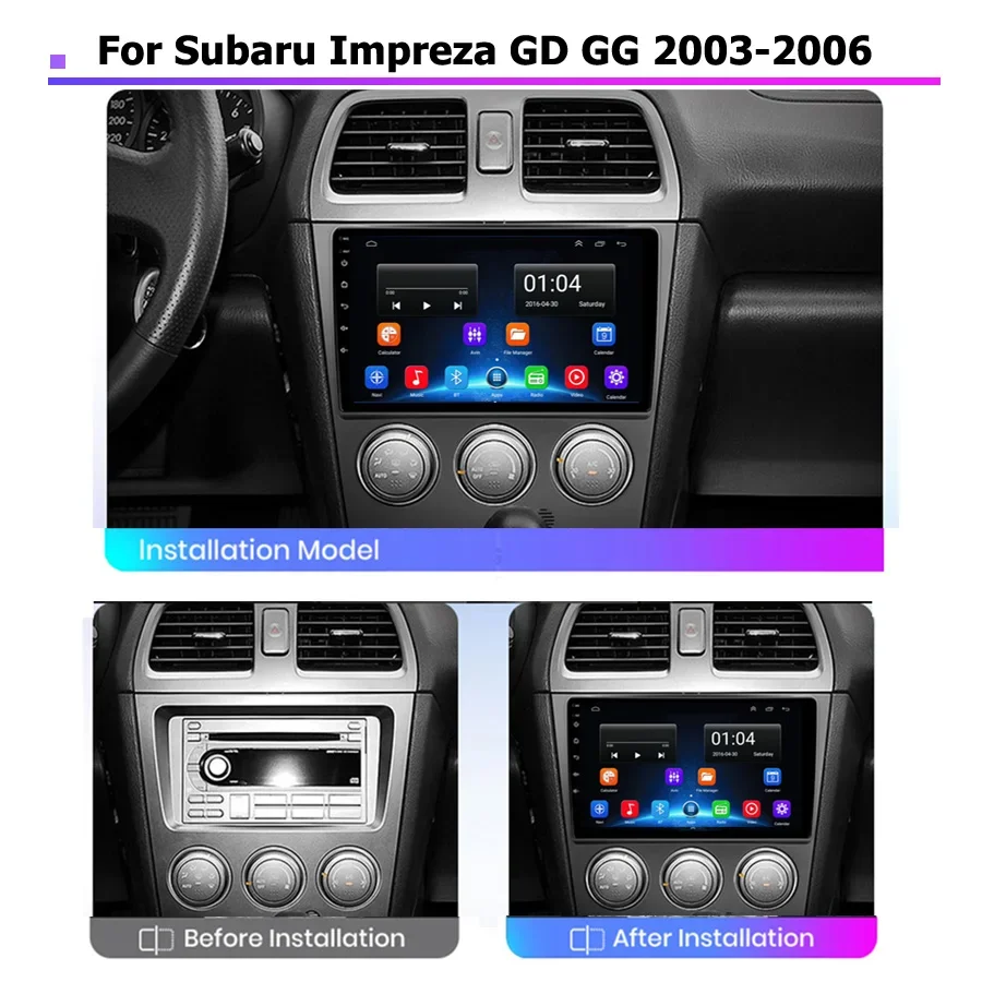 2din Android10 Car Radio Multimedia Player Carplay Auto GPS Navigation DSP NO DVD For Subaru Impreza GD GG 2003 2004 2005 2006