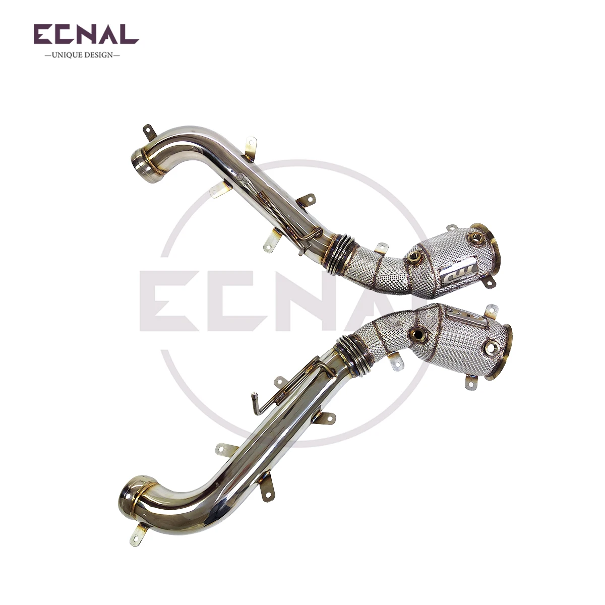 

Ecnal Exhaust for 2018+ Mclaren 600LT 3.8T Sports with Heat Shield Metal Catalytic SS304 Exhaust Downpipe
