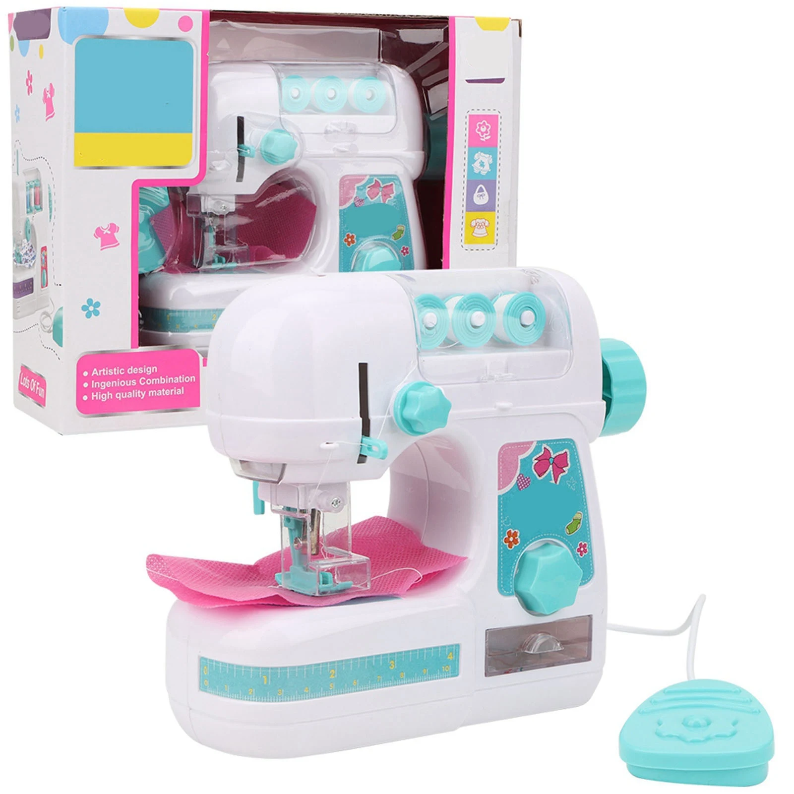 ZK20 Electric Medium Size Sewing Machine Toys Educational Interesting Toy for Girls Children