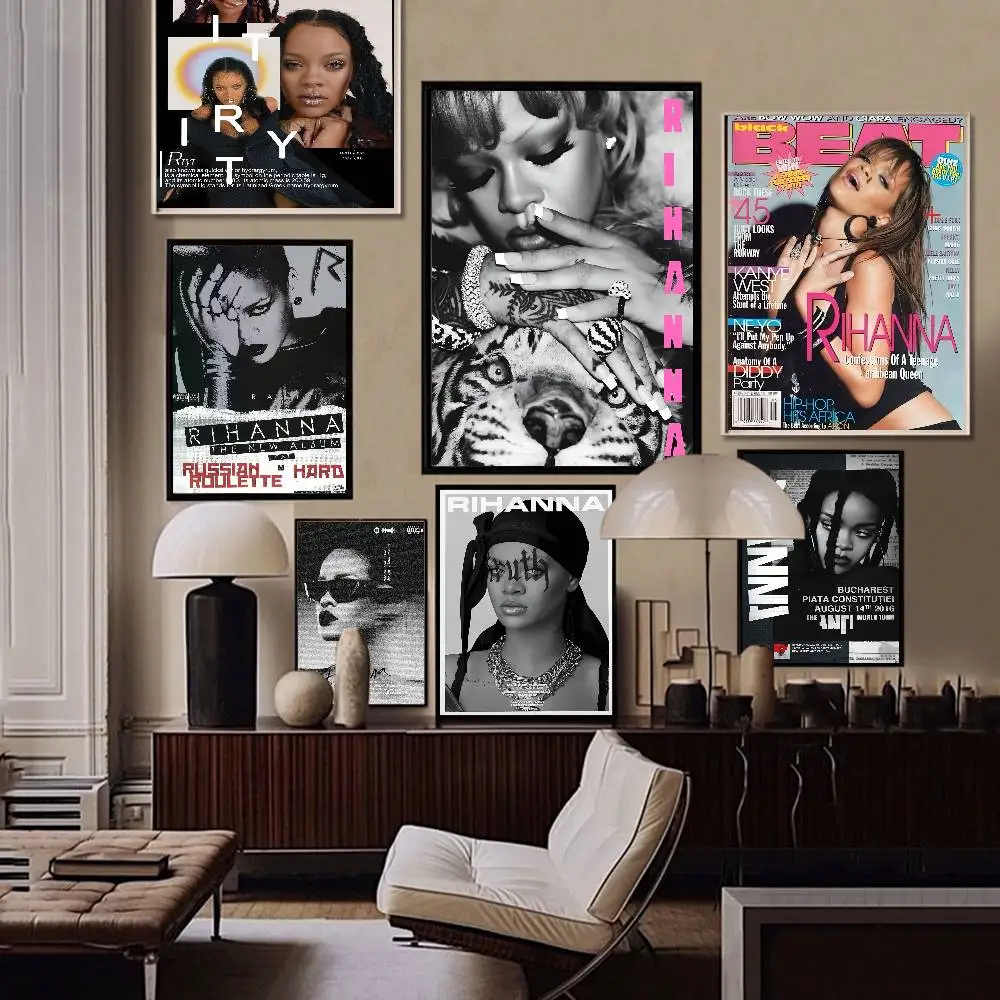 Singer R-RIHANNA Self-adhesive Art Poster Whitepaper Prints Posters Artwork Home Decor