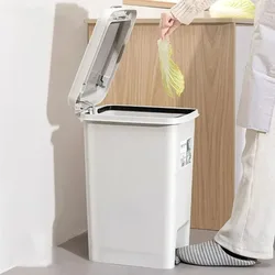 Foot Pedal Trash Can Large Capacity Kitchen Bathroom Garbage Bins Press-type Waste Bins Household Paper Basket Box with Lid