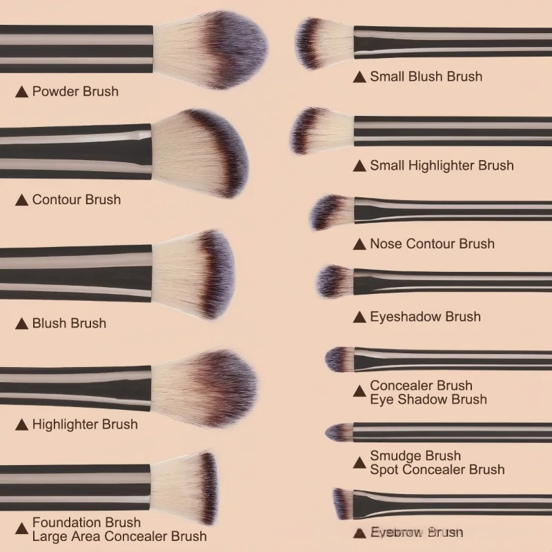 Makeup Brushes Beauty Tools Brochas Maquillaje 12Pcs Soft Silver Handle Beginner Daily Kit Pinceles Cosmetic Set Makeup Brushes