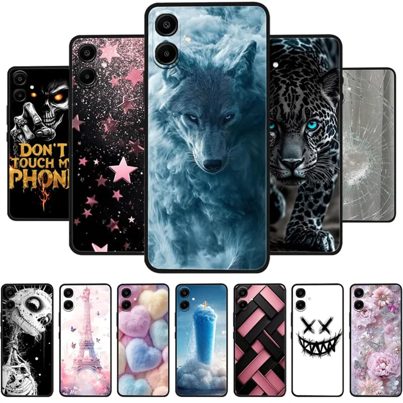 Чехол Capa для Samsung A06 4G 5G, роскошный мягкий силиконовый чехол из ТПУ на заднюю панель для Samsung Galaxy M06 F06 5G, черный чехол-бампер для телефона