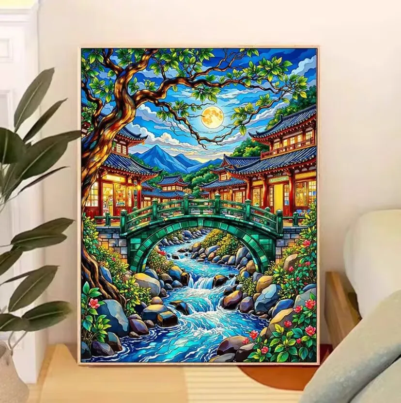 

Маленький мост с принтом DIY набор для вышивки крестом 9CT 14ct 38x50 см вышивка DIY рукоделие поделки с иглами нитки новый