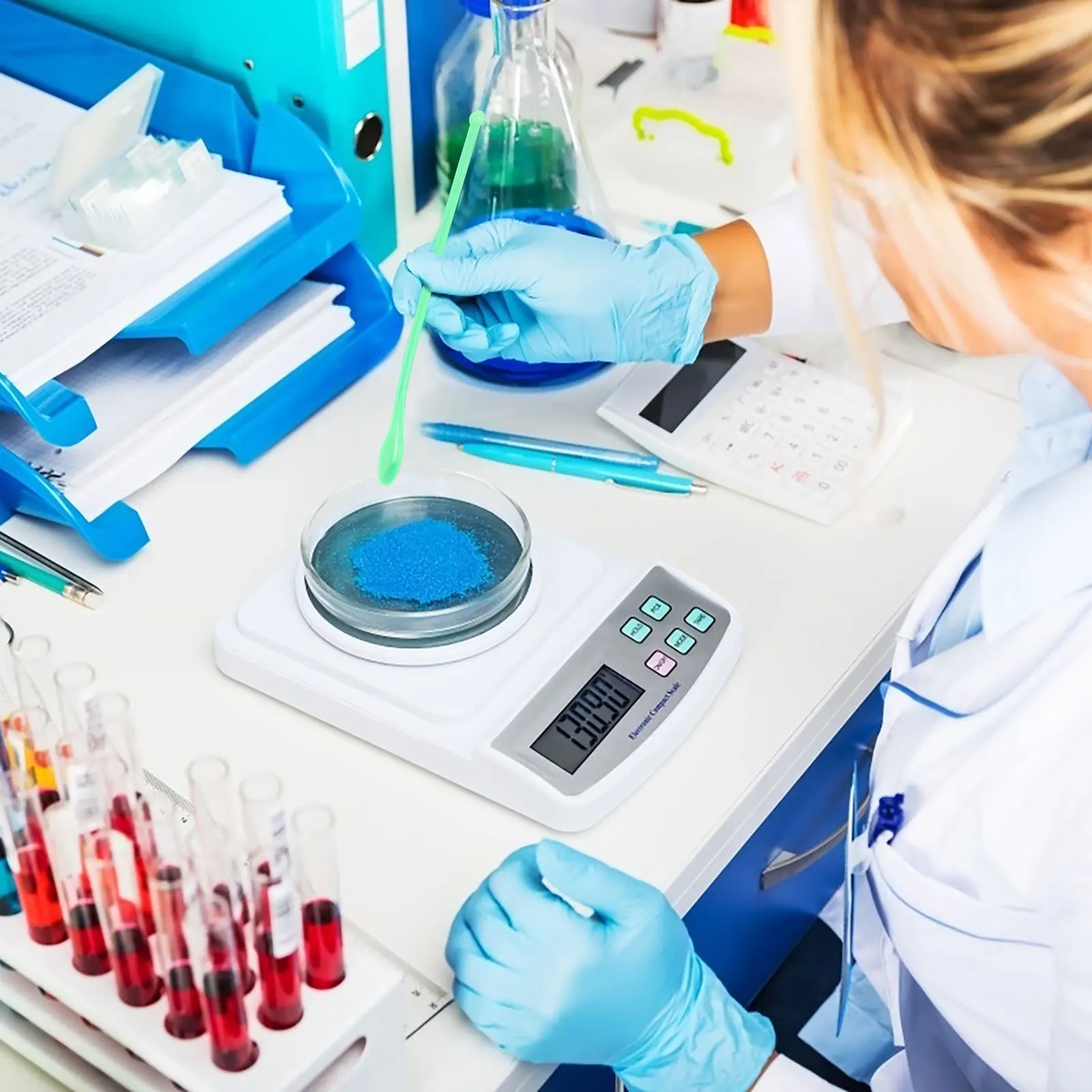 50 قطعة ملاعق قياس بلاستيكية مزدوجة الرأس مغرفة لمسحوق الحبيبات أخذ العينات مختبر المطبخ استخدام خلط ملعقة أداة