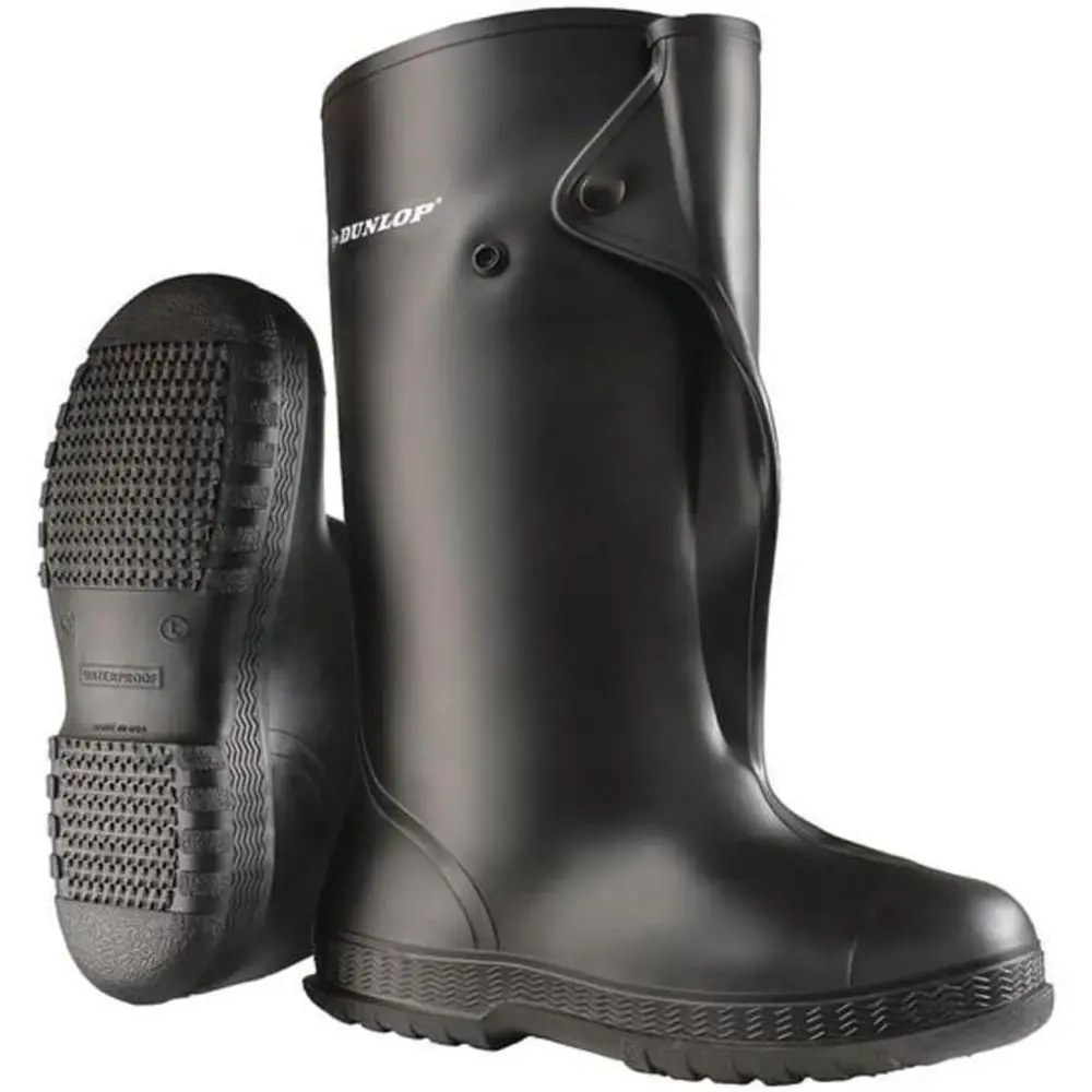 

Waterproof Slush Boots with 4-Way Cleated Outsole for Men & Women - PVC Material, Black, Sizes XS-2X