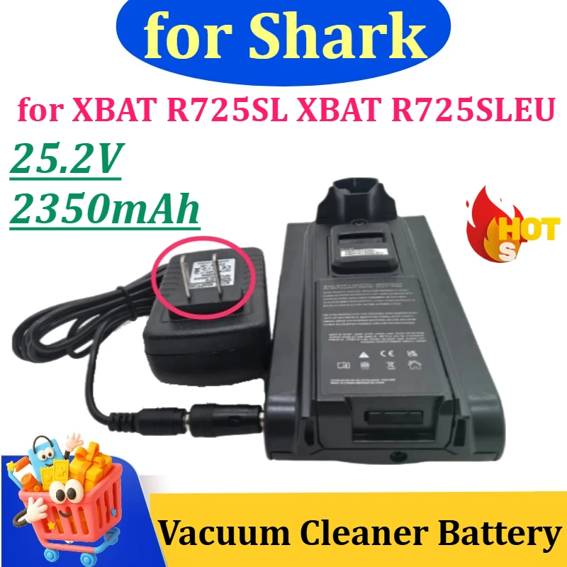 New 25.2V 2350mAh for Shark XBATR725SL XBATR725SLEU Vacuum Cleaner Battery with Charger