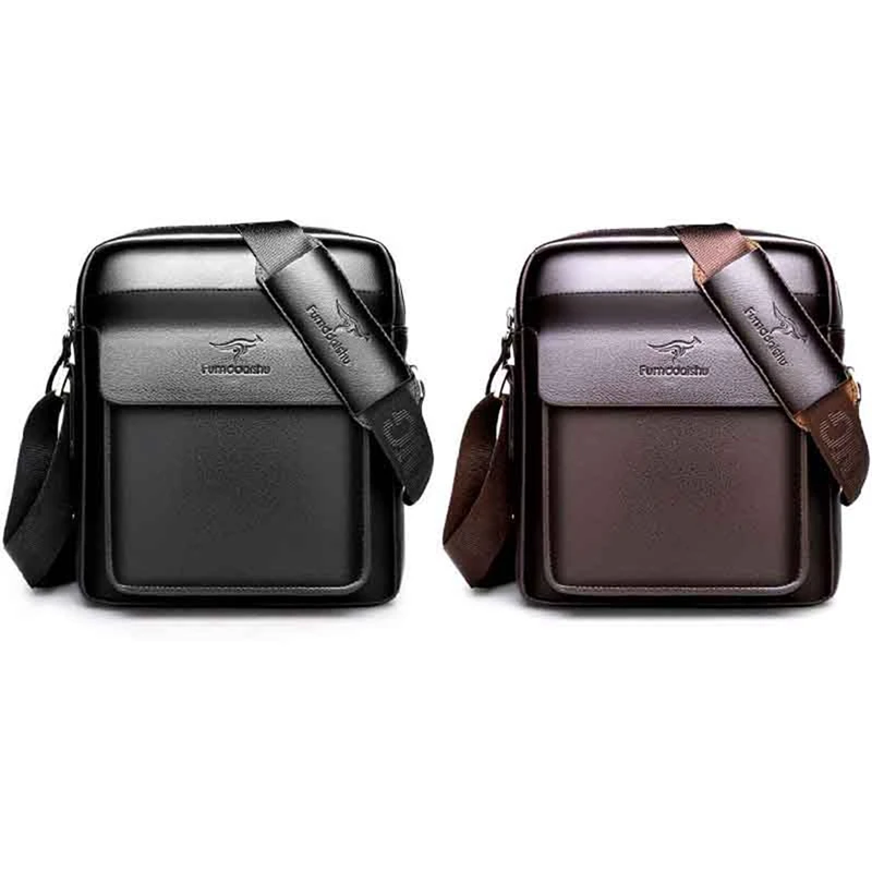 

NEW-Fumddaishu 2 Pcs Men's Shoulder Bag Messenger Bag Business Messenger Bag Shoulder Bag Vertical Medium, Black & Brown