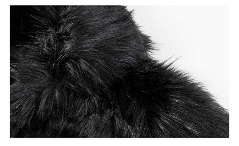 Lautaro Winter Cool Oversized Casual Soft Thick Warm Black Hariy Shaggy Faux Fur Coat Women Turn-down Collar Fluffy Jacket 2023