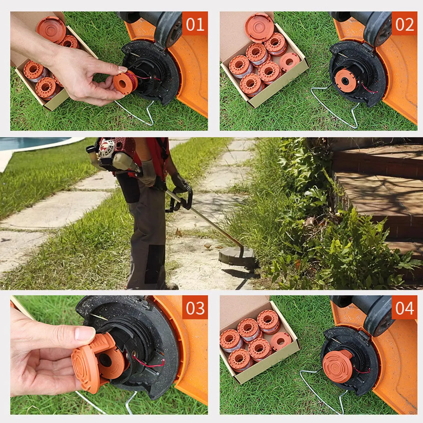 Trimmer Spool Line For Worx WG154 WG163 WG180 WG175 WG155 WG151 WG160 Cordless Grass Trimmer Cutter Lawn Trimmer Replace G6S7