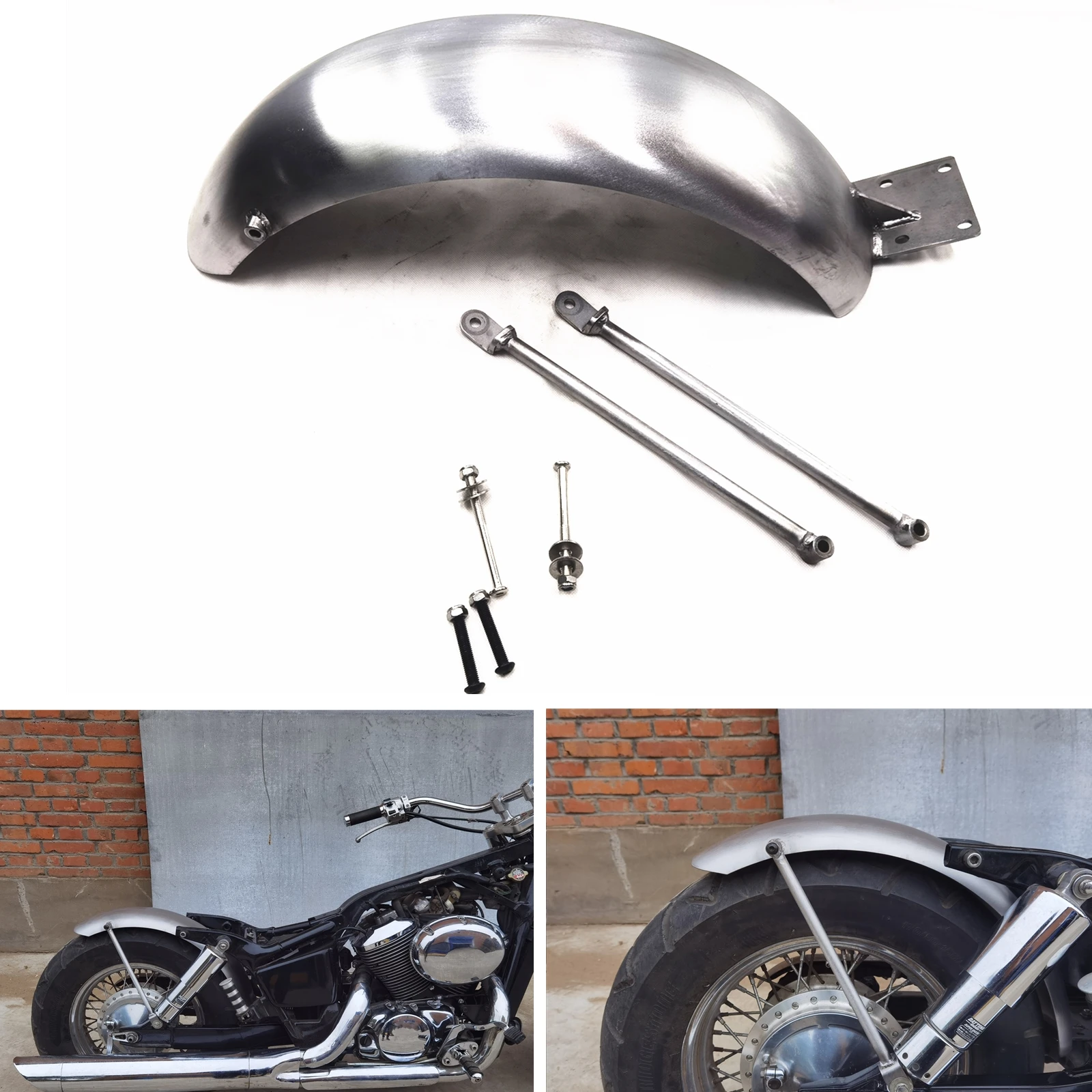 For Honda SHADOW 400 750 Rear Wheel Fender Plate Mudguard Guard Flap Cover With Bracket