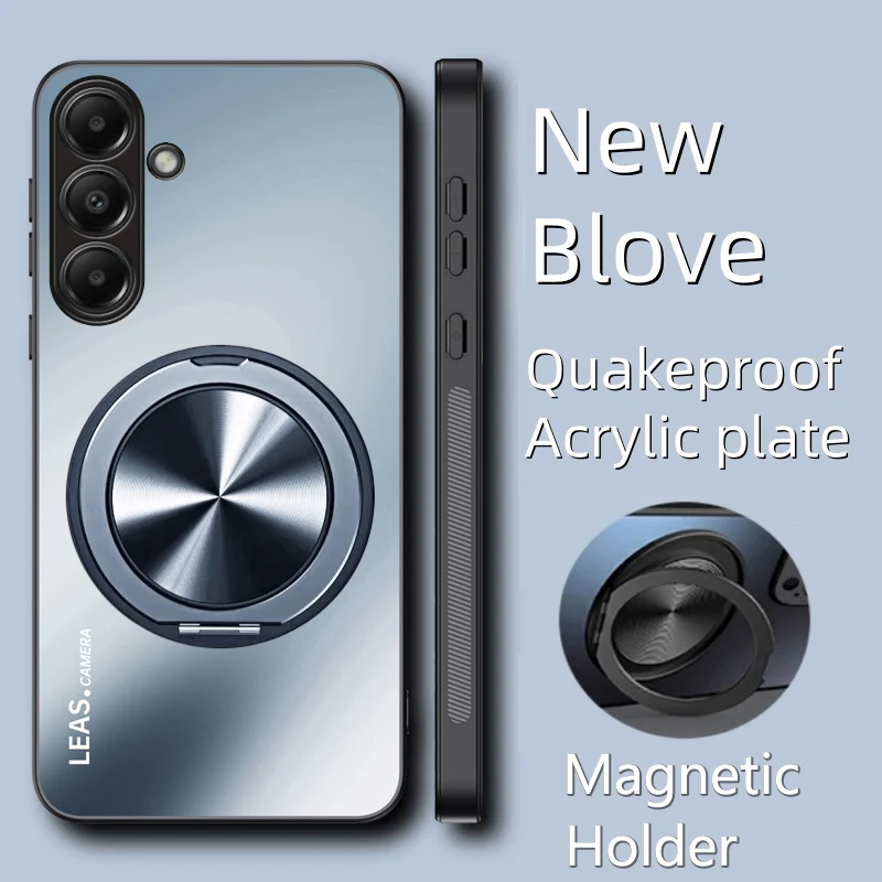 Luxury Shockproof Rotating Magnetic Folding Bracket Acrylic Case for Samsung Galaxy A14 4GWith Holder Stand Protection New Cover