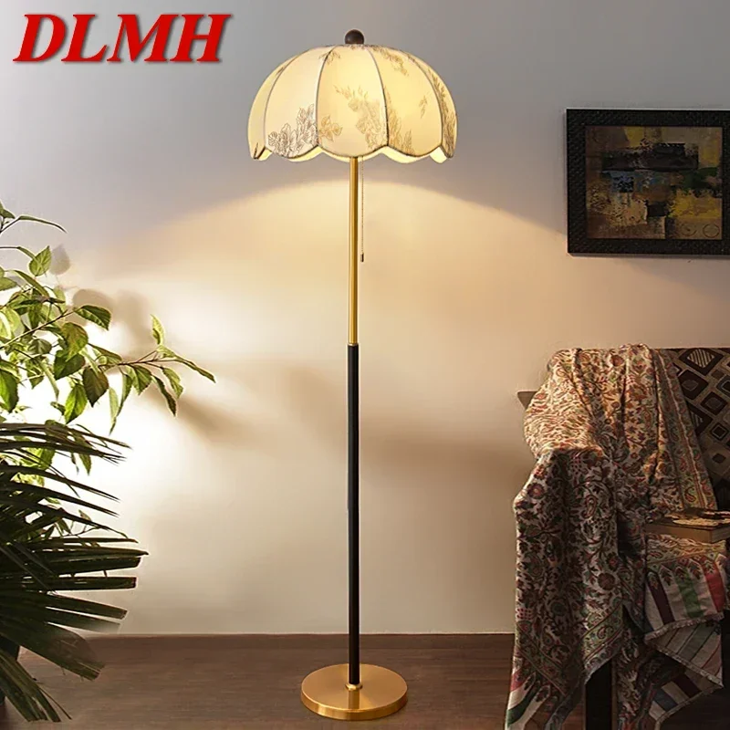 DLMH Contemporary Floor Lamp Retro Art Bedroom Living Room Beside The Sofa LED Villa Hotel Decorative Standing Light