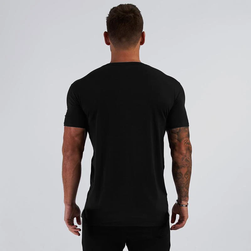 Summer New Arrivals Small V Neck Short Sleeve T Shirt Men Slim Fit Fashion T-shirt Sports Casual Gym Clothing Fitness Tshirt