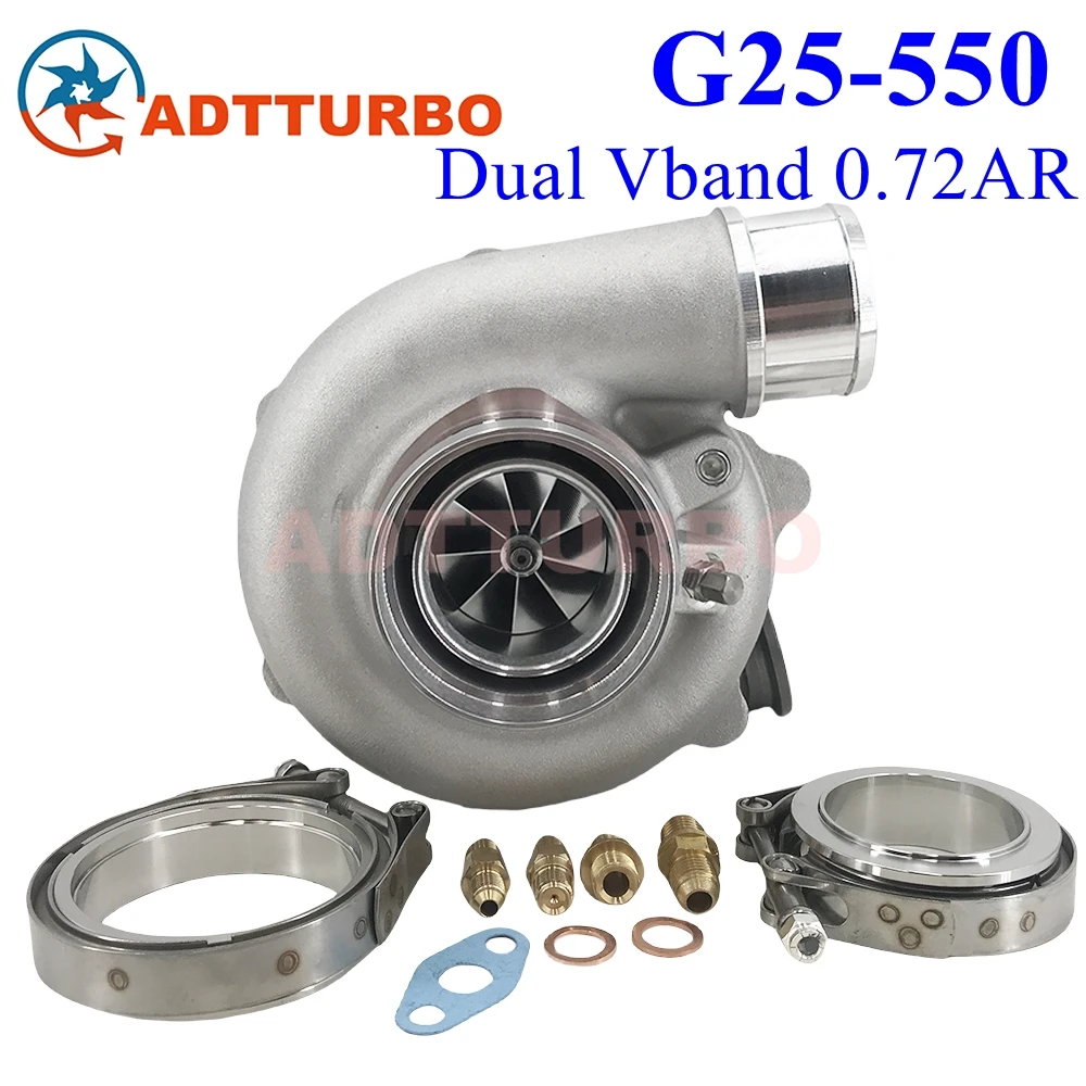 

877895 877895-5003S G25-550 G25 550 48mm Turbo 740902 858161 Performance Turbine 0.72AR Dual VBand 550 HP 1.4L-3.0L Ball Bearing