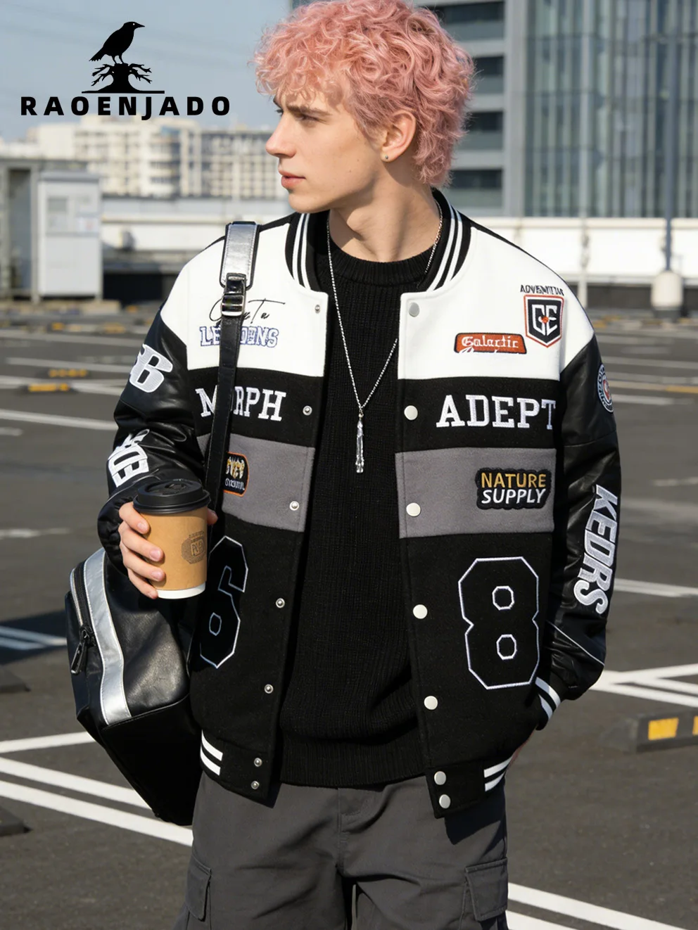 

Мужская куртка из искусственной кожи: теплая, ветрозащитная, для весны и осени, в бейсбольном стиле, свободного кроя, повседневная, уличный стиль, мотоциклетная куртка