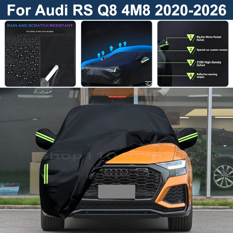Auto Exterior Sun-Snow Protective Car Cover For Audi RS Q8 4M8 2020-2026 Waterproof Dustproof Anti-UV Outdoor Cover
