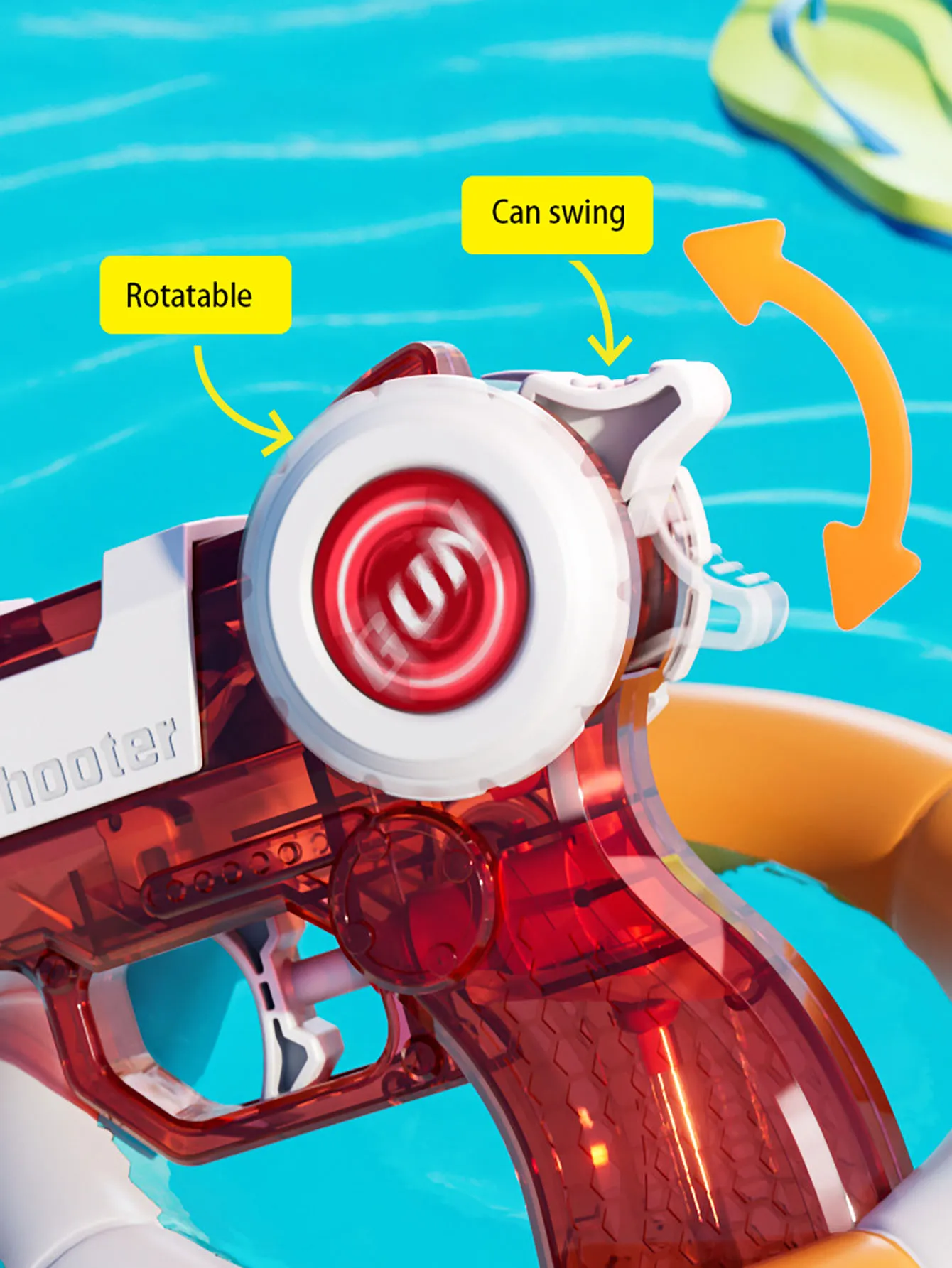 1pc Press back to chamber transparent water gun toy summer outdoor interactive beach water battle children water spray gun