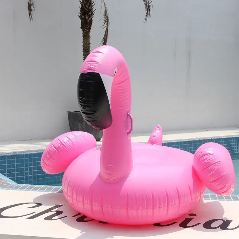 Rose Gold Inflatable Flamingo Pool Float Ride-on Swimming Float Swimming Ring Flamingo Boia Piscina Pool Party Toys