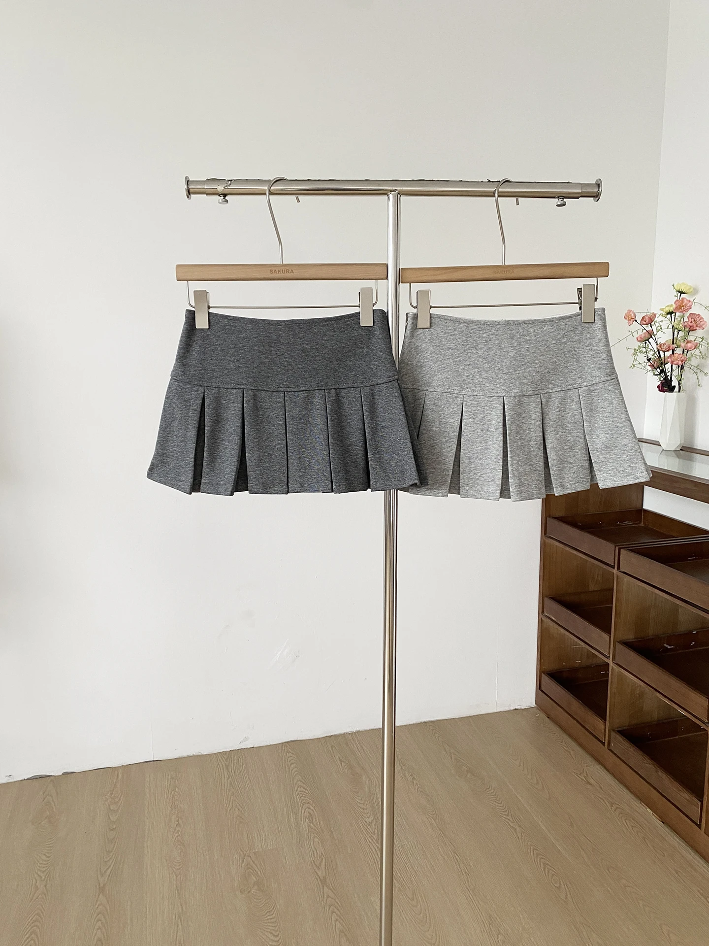 American Style Pleated  Skirt Women's Small Size Summer Spicy Low Waist Sweat Skirt Anti Exposure Slim A-Line Sport Short...
