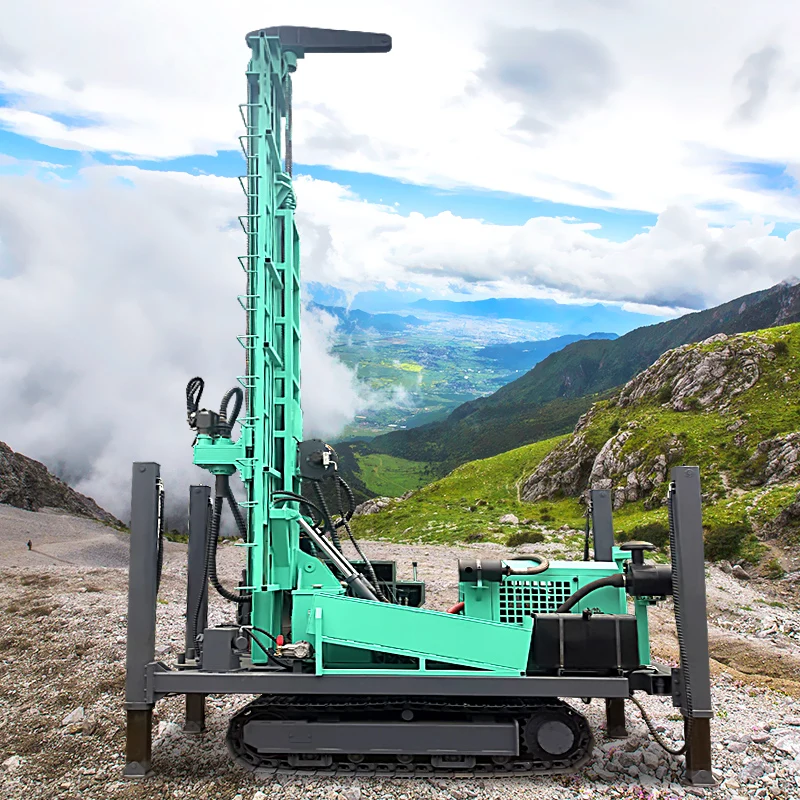 تخصيص جهاز الحفر الهيدروليكي الزاحف شنت آلة حفر آبار المياه المتنقلة 350 متر جهاز حفر الآبار الهوائية