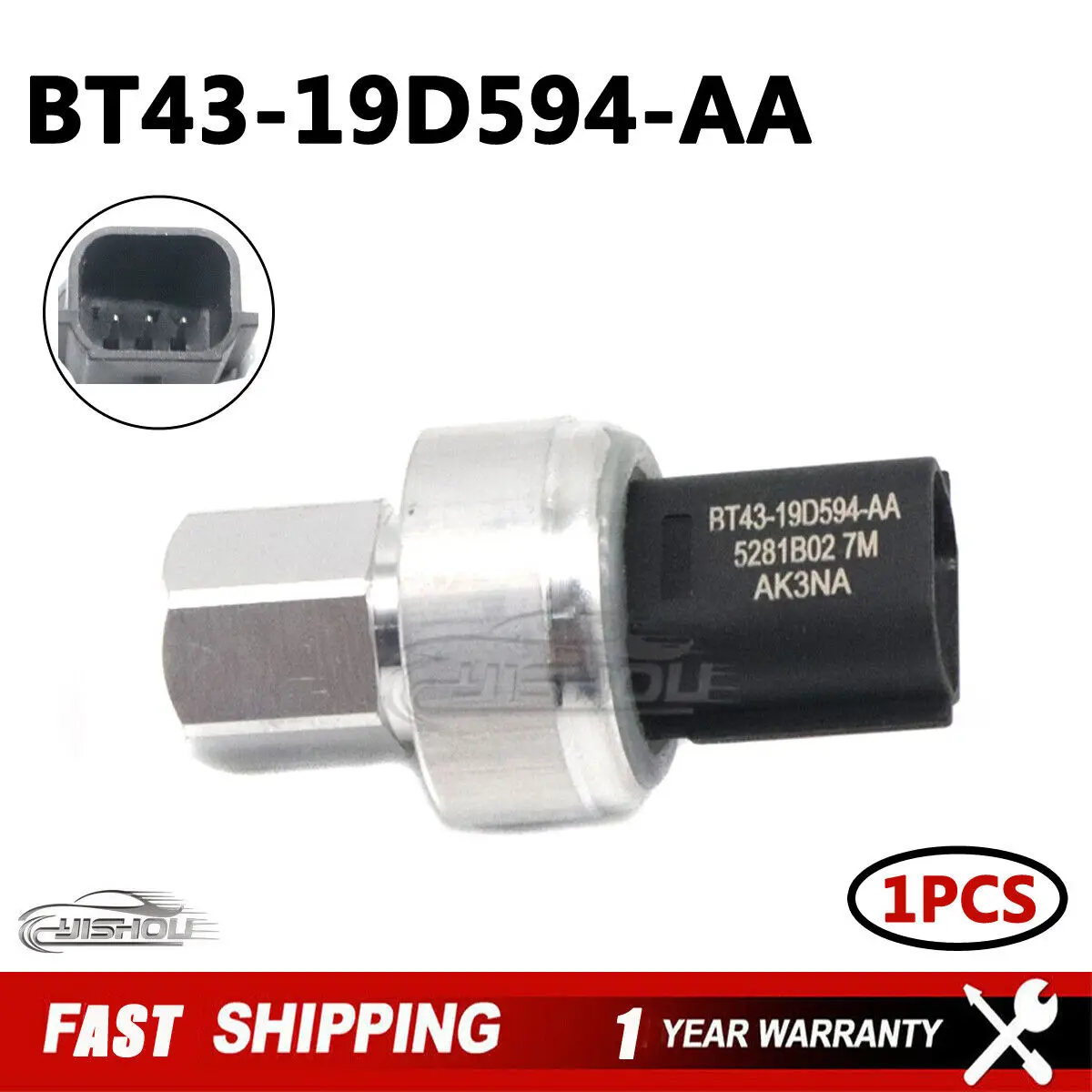 

BT43-19D594-AA New Switch Air Conditioning Pressure Sensor BT4319D594AA A/C for Ford F-150 C-MAX Explorer Focus Lincoln MKX