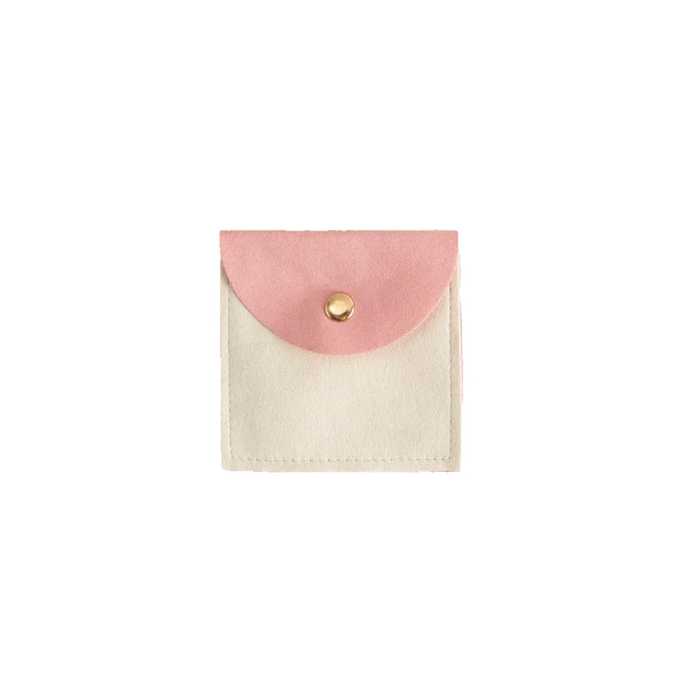 

25 pcs Custom Microfiber Jewelry Pouch With Button Custom Jewelry Bag Ring Necklace Packaging
