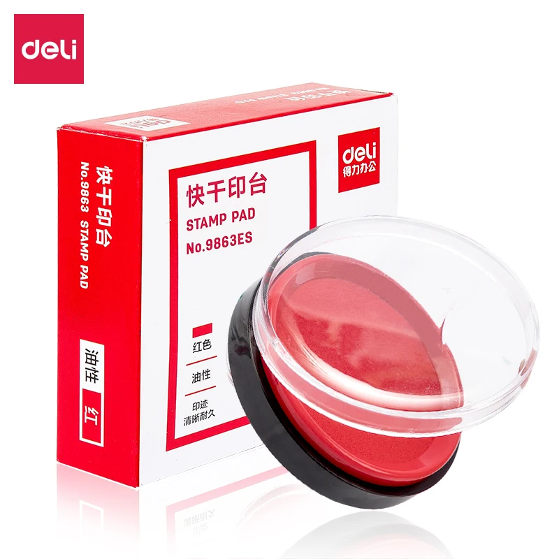 

Deli 9863es 9874es Round Square Stamp Ink Pad 10ml 40ml Red Black Blue Colors Finance Stationery