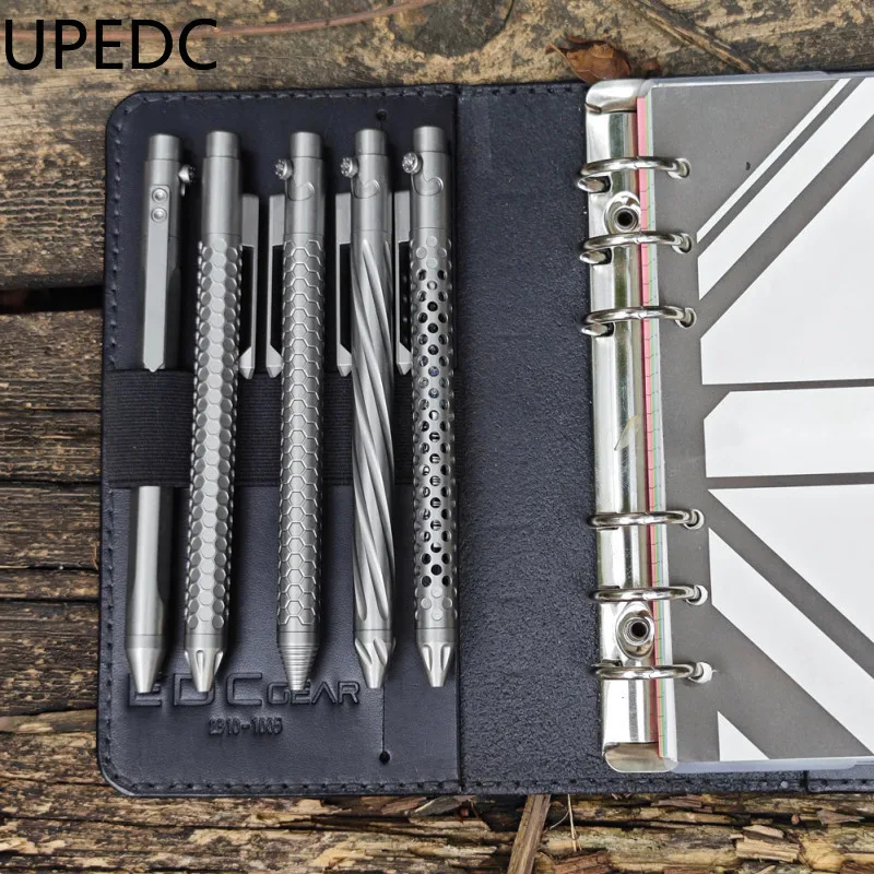 UPEDC 5 Types Titanium Alloy Mechanical Pen U-shaped Press Pen G2 Refill Nottingham Pen EDC