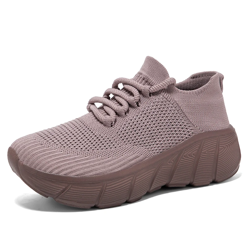 Lightweight Thick-Soled Height-Increasing Shoes for Men and Women, New Spring and Summer Mesh Breathable Sock Shoes, Sports and Casual Shoes view 2