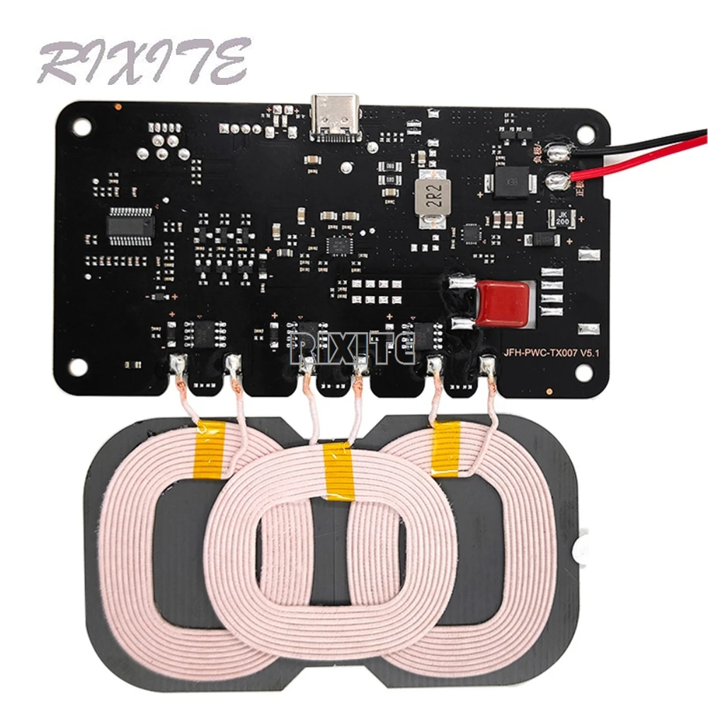 20W Type-C Qi Wireless Charger Transmitter Module Circuit Board Charging Coil 5V 9V 12V DIY Car Phone PCBA Circuit Board