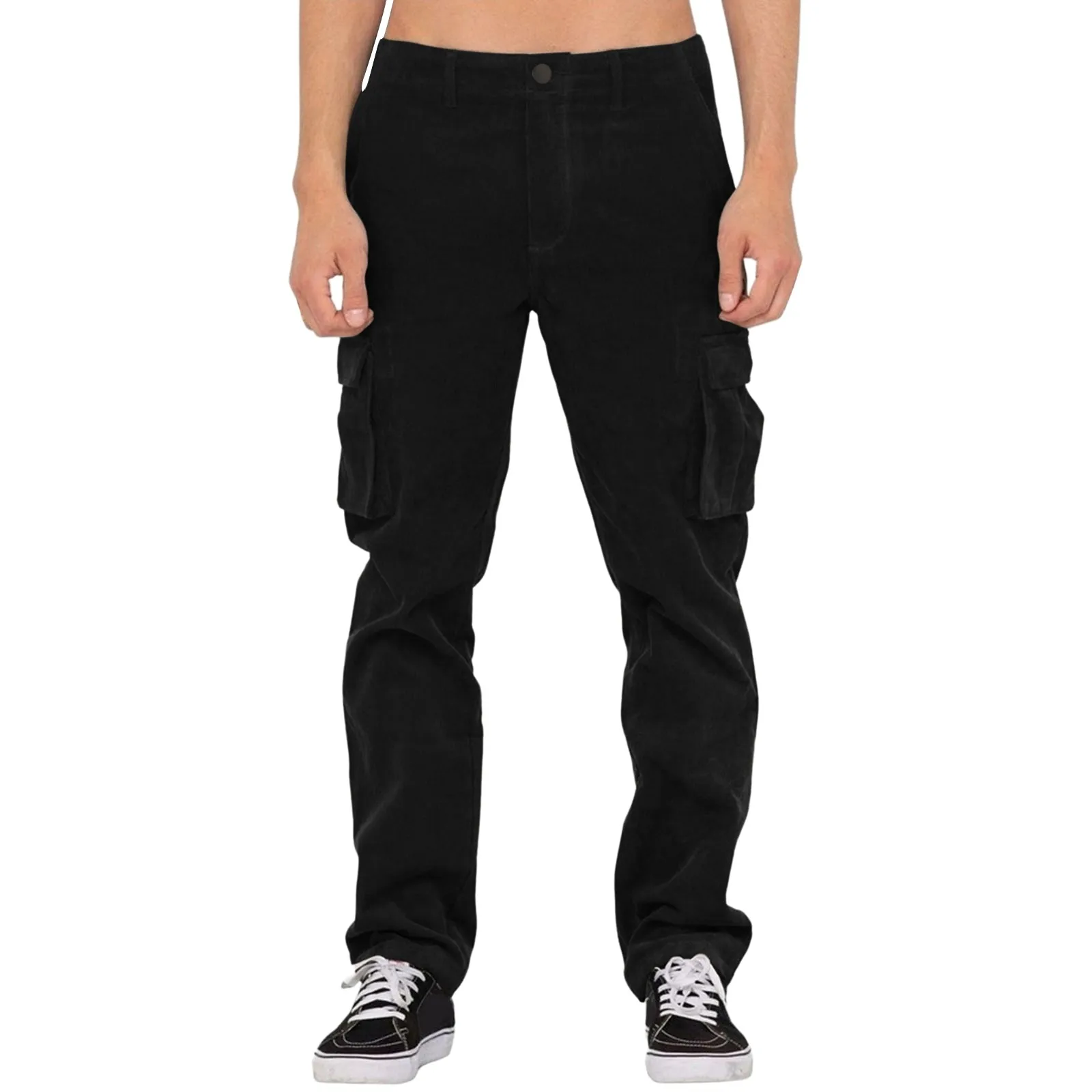 

Men Autumn Cargo Pants Casual Full Length Trousers Solid Color Male Loose Harajuku Fashion Sweatpants Streetwear