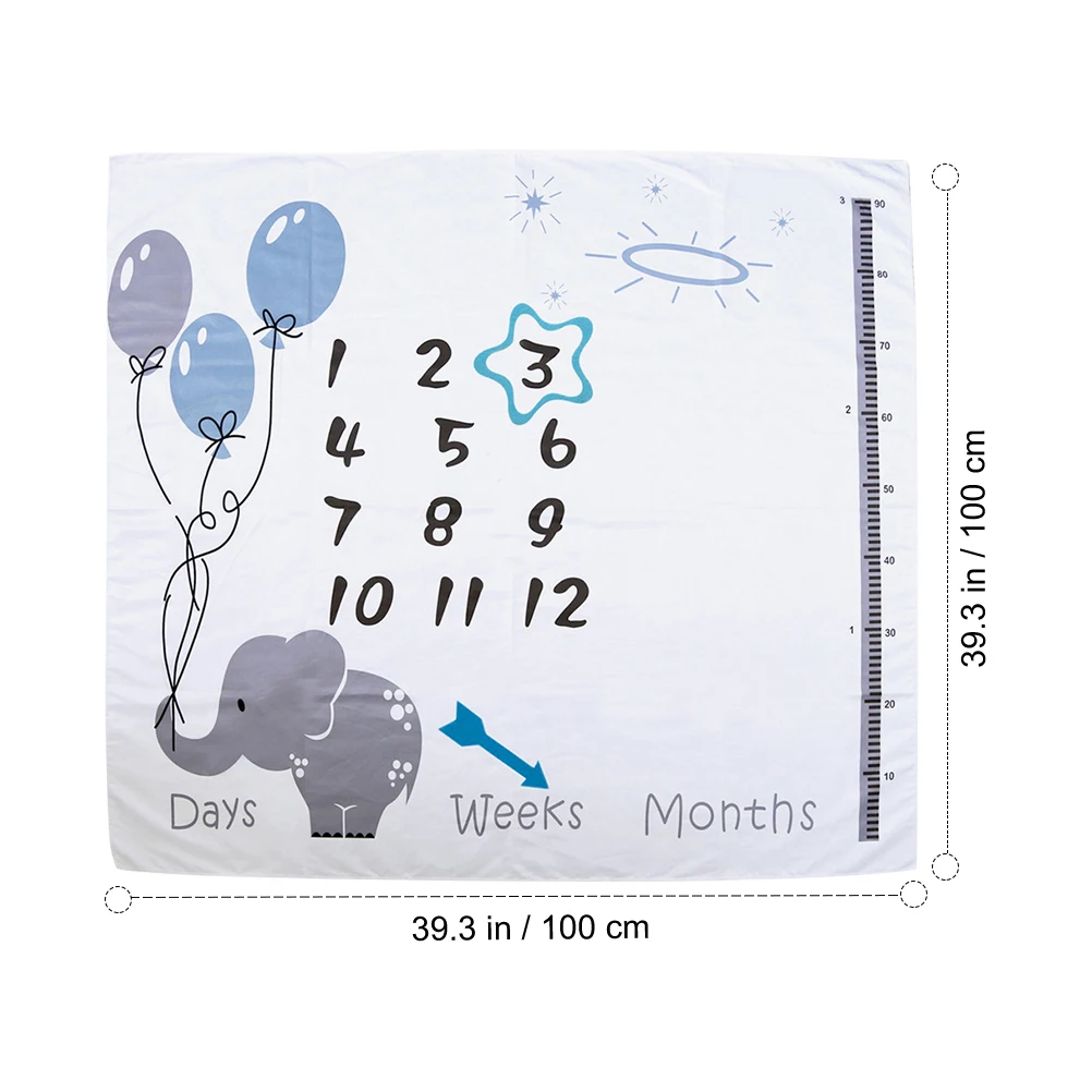 

1 Set Baby Growth Blanket Flannel Newborn Photo Prop Play Mat Stroller Cover Car Seat Cover Gift For New Mom Infant