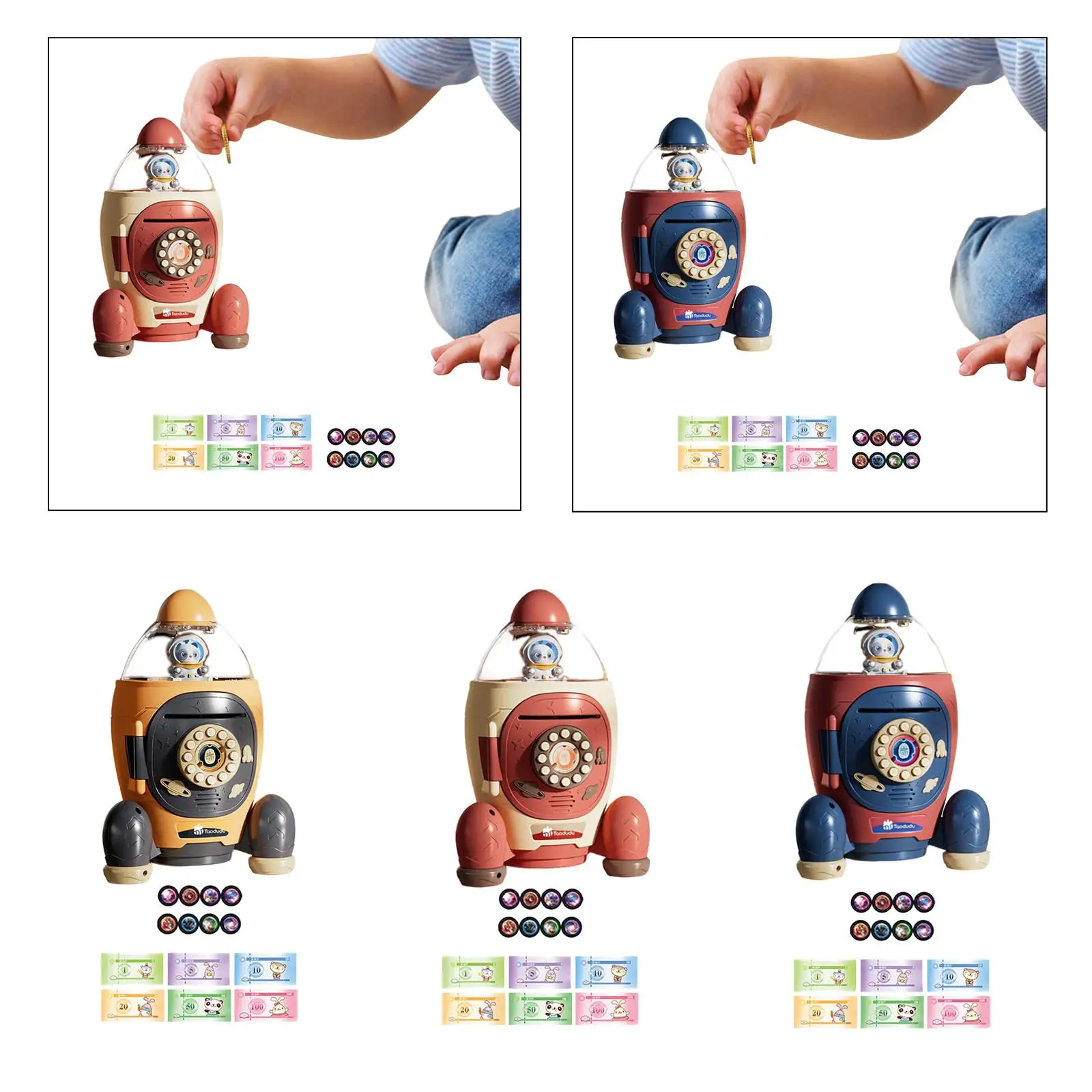 Spaarvarkenspeelgoed en projectie met wachtwoord en vingerafdrukken Kleine ATM-machine Elektronische spaarpot voor vakantiecadeau Meisjes Jongens