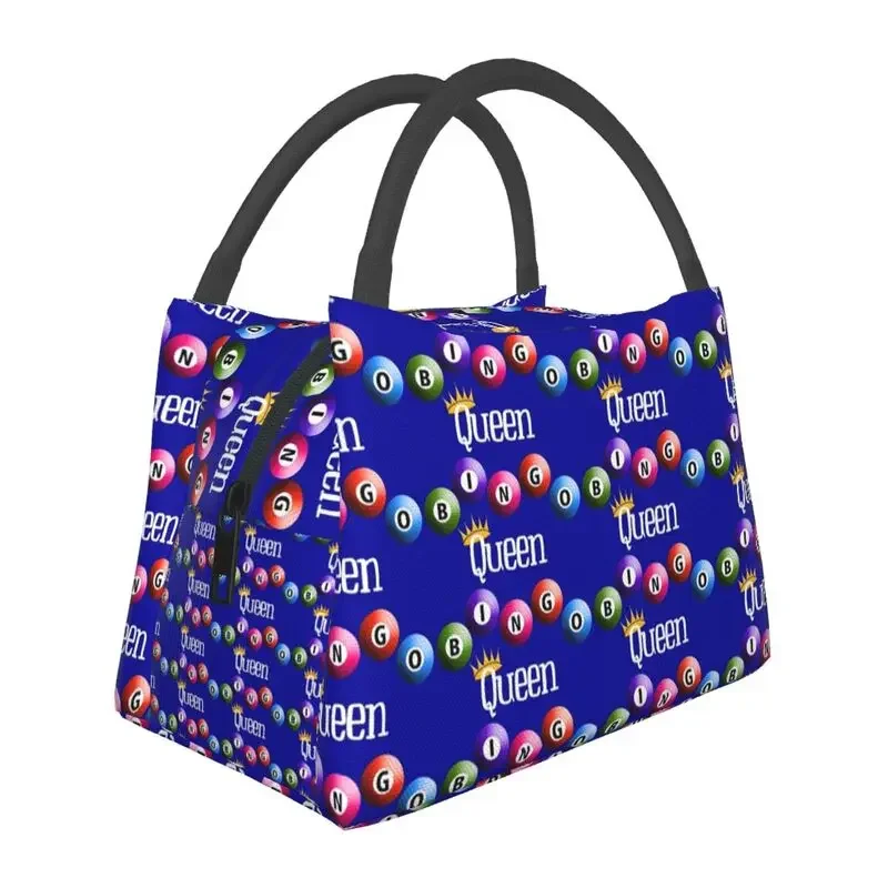 

Bingo Queen Insulated Lunch Bags for Women Paper Game Resuable Cooler Thermal Bento Box Outdoor Camping Travel lunchbag