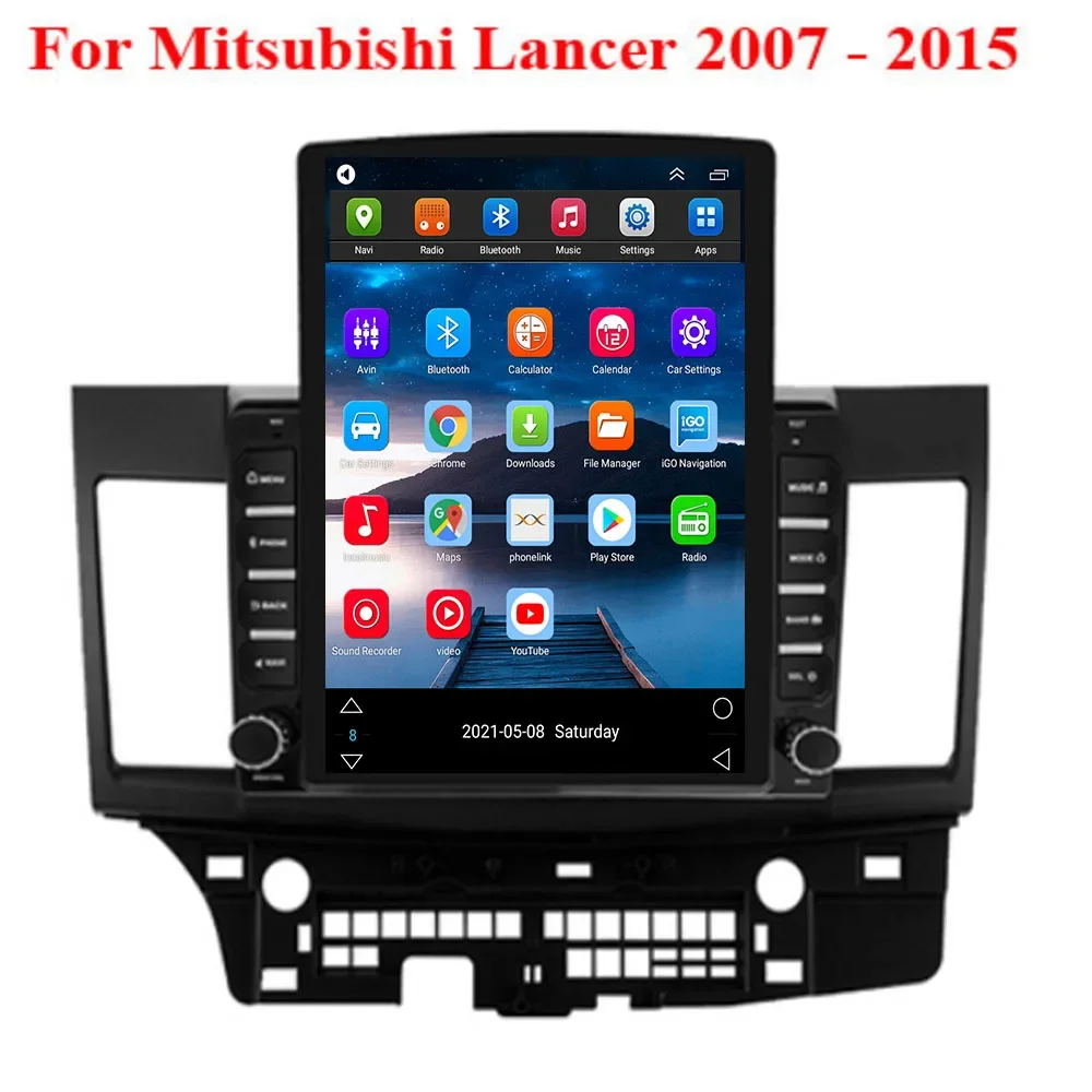 Android 8G+128G Car Radio for Mitsubishi Lancer 2007-2012 9.7 Inch 5G NET RDS DSP Video Audio Multimedia 2 Din Car Dvd Player