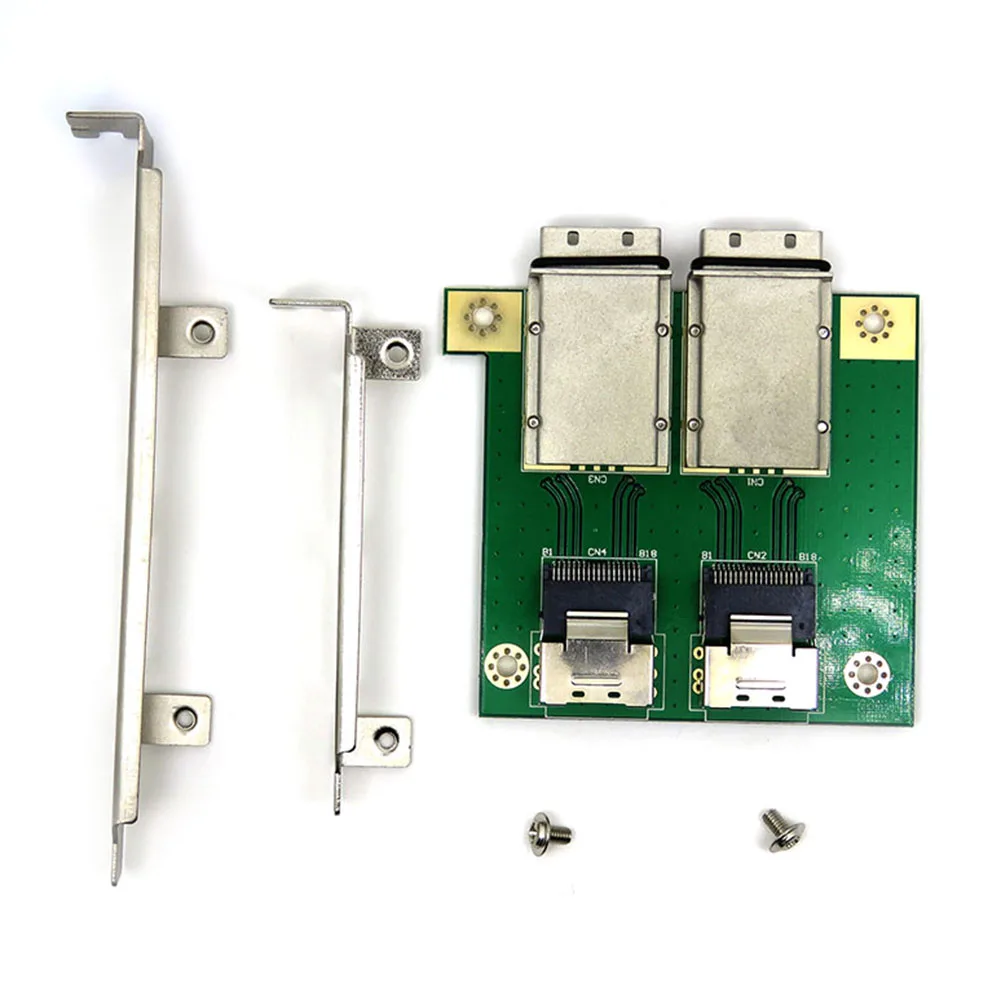 المزدوج منافذ صغيرة SAS الداخلية SFF-8087 إلى الخارجية HD SFF-8088 اللوحة الأمامية PCI SAS بطاقة PCBA شاحن أنثي بطاقة محول خارجي