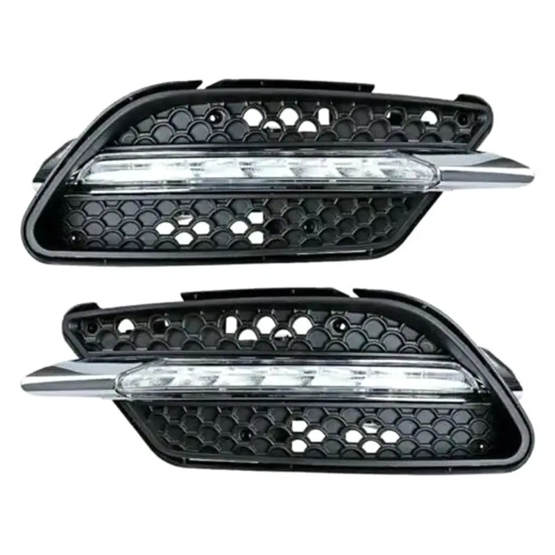 Dependable-Car Front Fog Light Grille Cover Honeycomb With Fog Lamps For Mercedes Benz C-Class W204 2008-2010 A2048850353 A20488