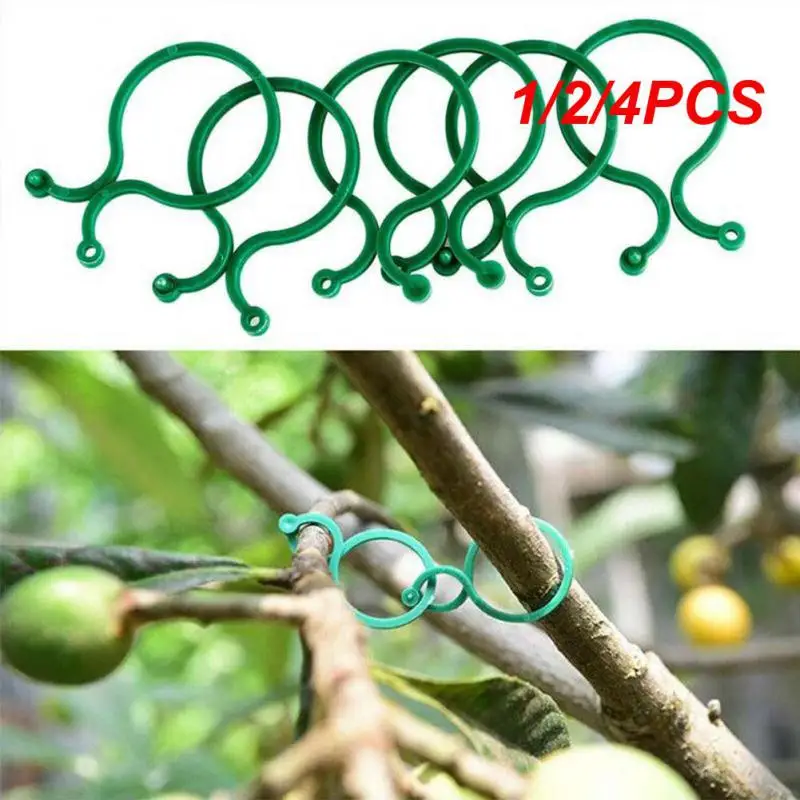 

1/2/4PCS Garden Plant Clips Vegetable Growing Upright Plant Holder Green Plastic Bundled Ring Vine Support Garden Standing Tools