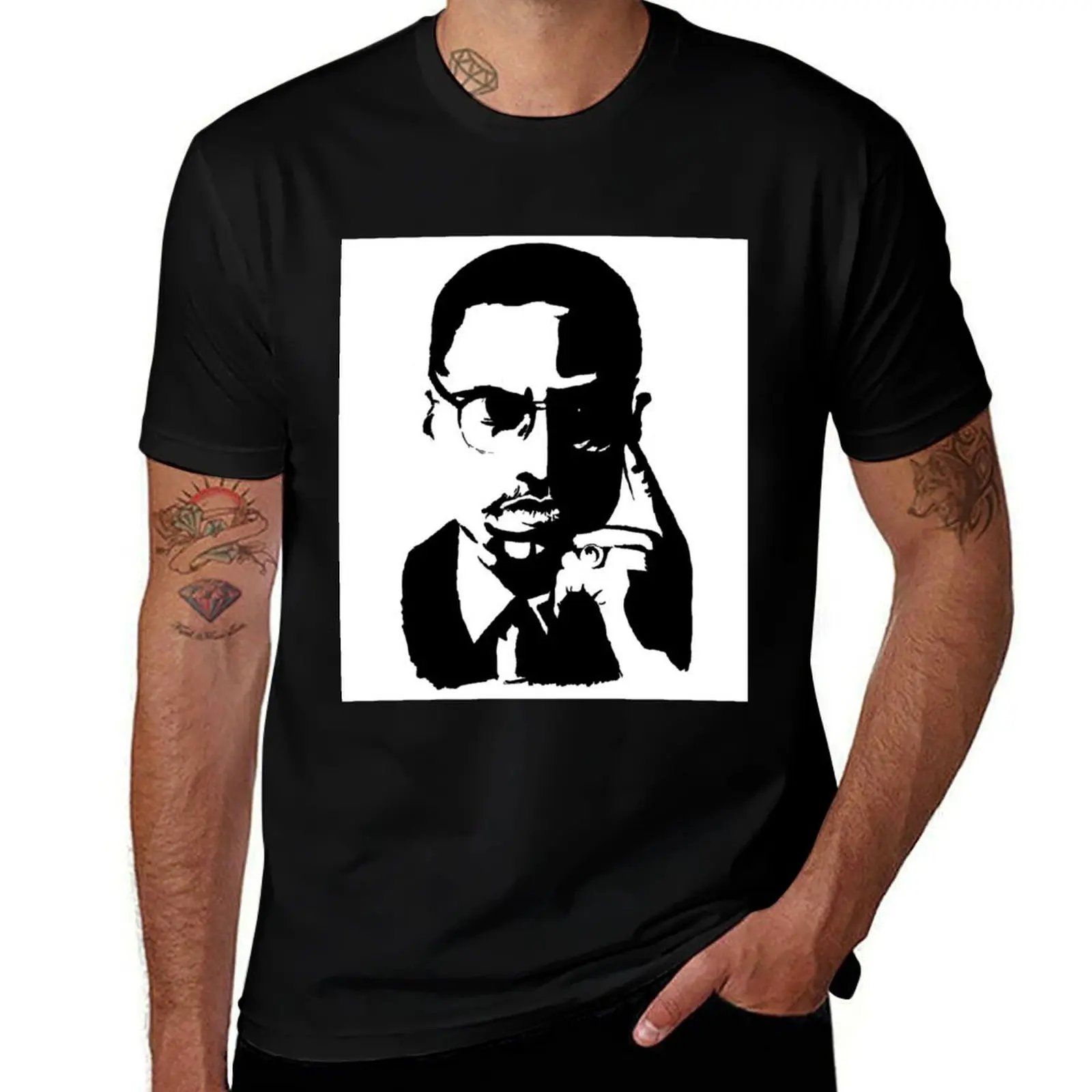 

Malcom X T-Shirt t shirts for man graphic cars t shirts designer T-Shirt