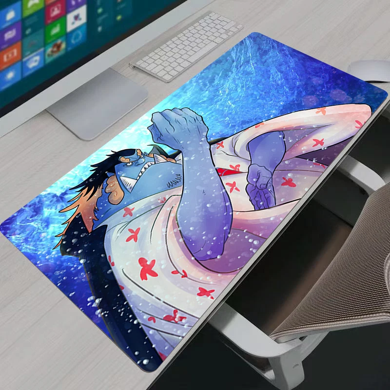One Piece Jinbe Gaming Mouse Pad Cool Gamer Home Computer HD Mousepad XXL Keyboard Pad Carpet Non-Slip Office Mouse Mats