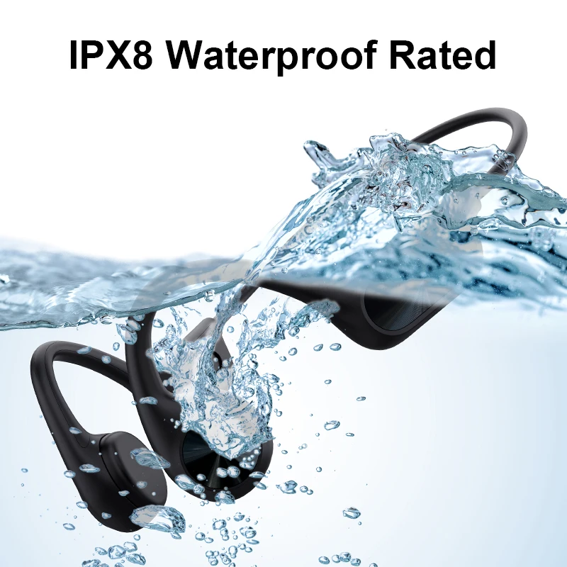 Spot bone conduction sports earphones IPX8 waterproof swimming earphones, open ear earplugs, wireless bluetooth earphones